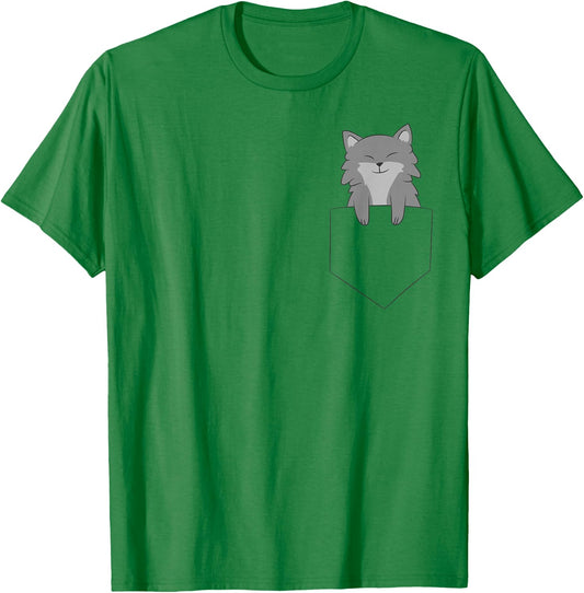 Wolf In Bag Wolves Forest Gift Funny Wolf T-Shirt - T-Shirt | Irish Green