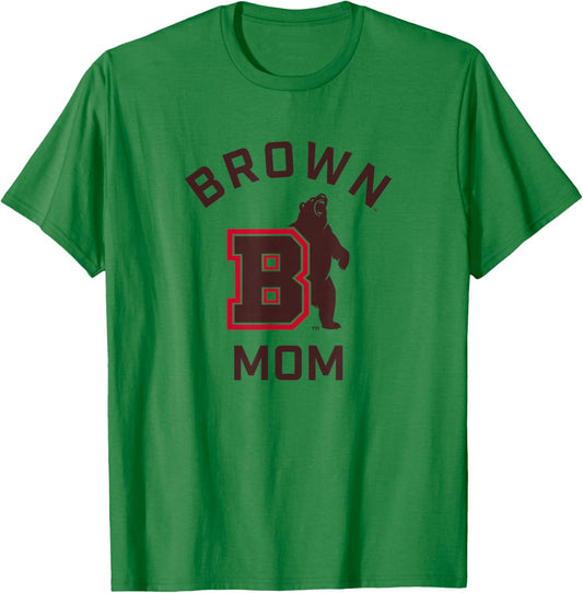 Brown University Bears Arched Mom T-Shirt - T-Shirt | Irish Green