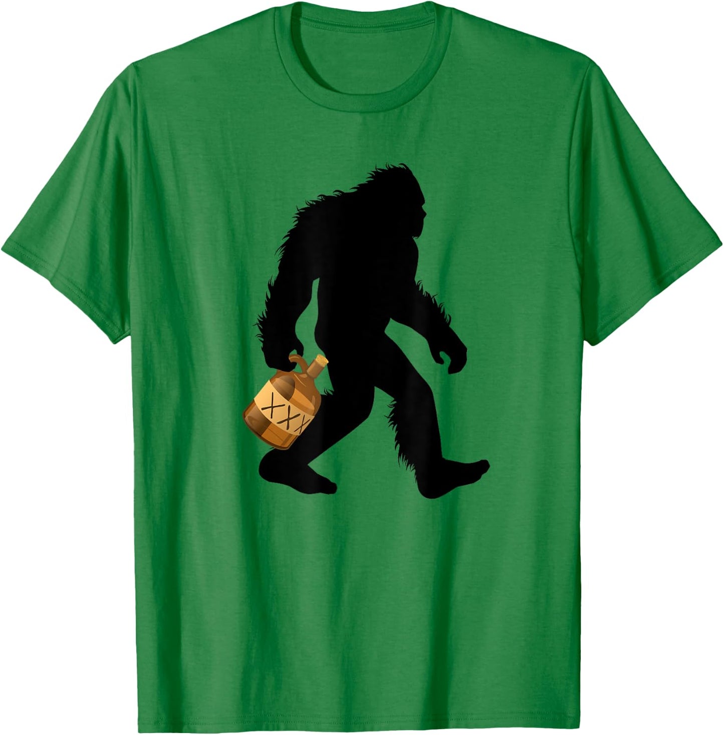 Bigfoot With Moonshine Jug Sasquatch Moonshiner T-Shirt - T-Shirt | Irish Green