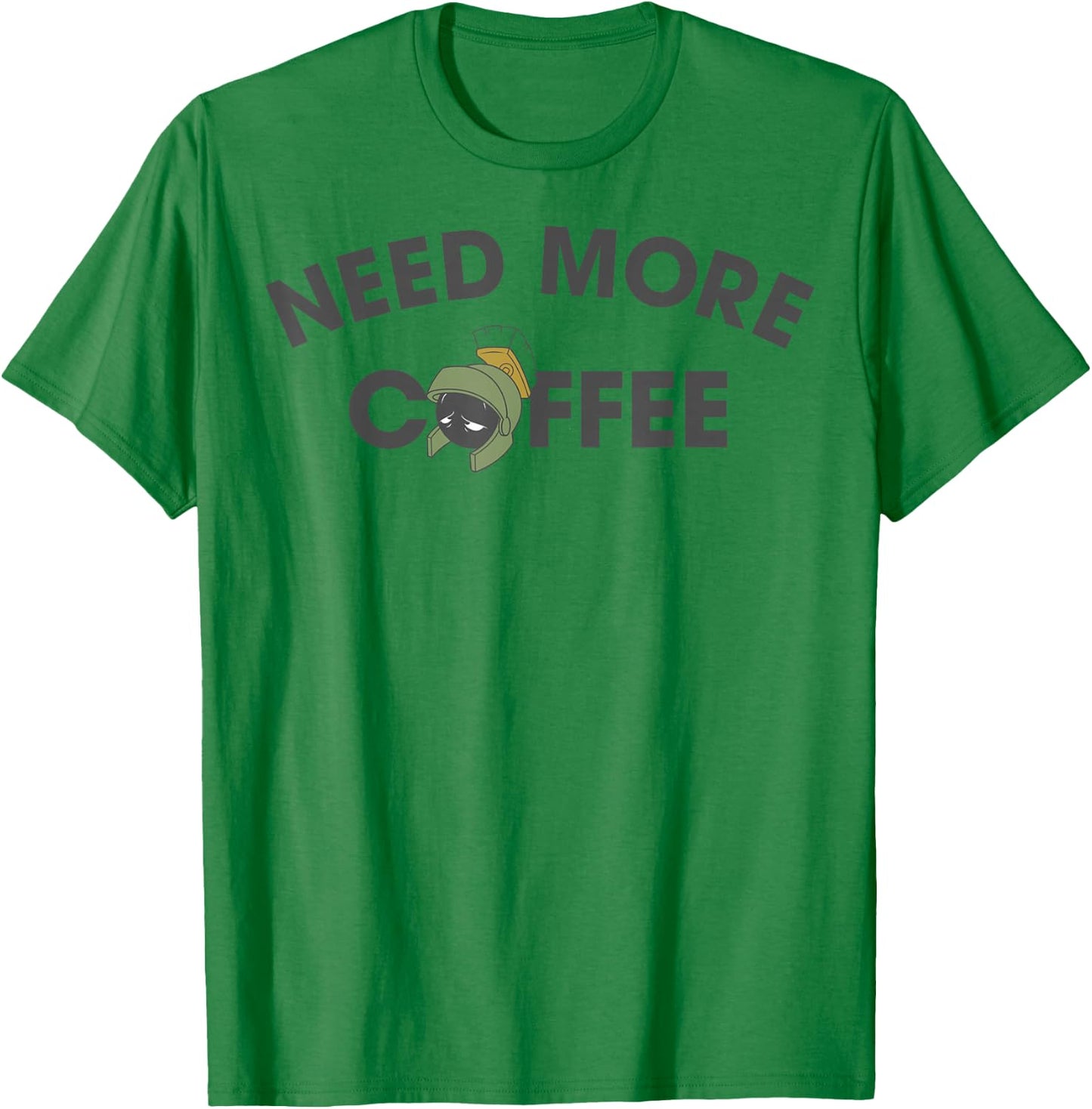 Looney Tunes Marvin The Martian Need More Coffee T-Shirt - T-Shirt | Irish Green