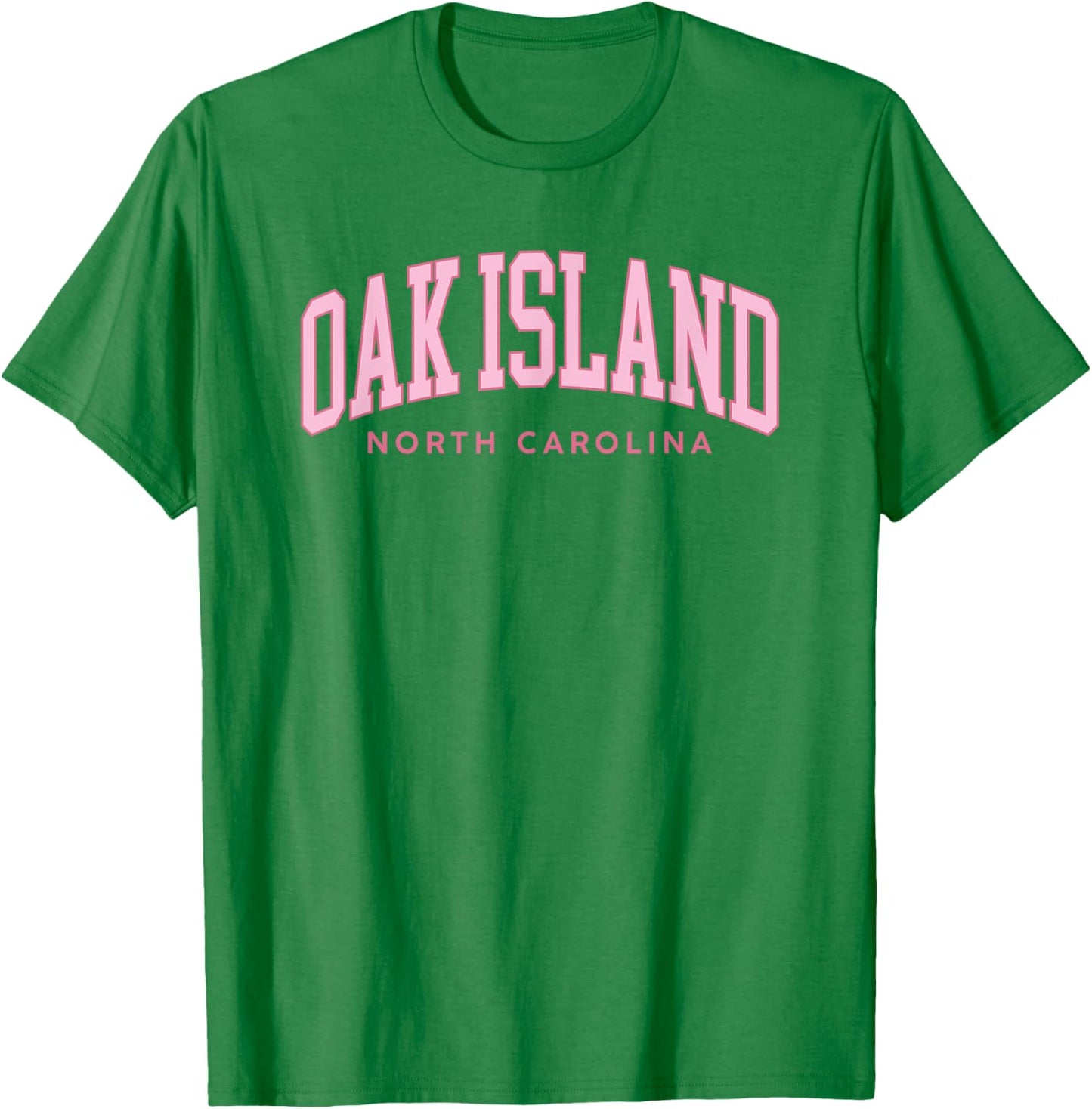 Oak Island North Carolina Retro Preppy Throwback Pink Girls T-Shirt - T-Shirt | Irish Green