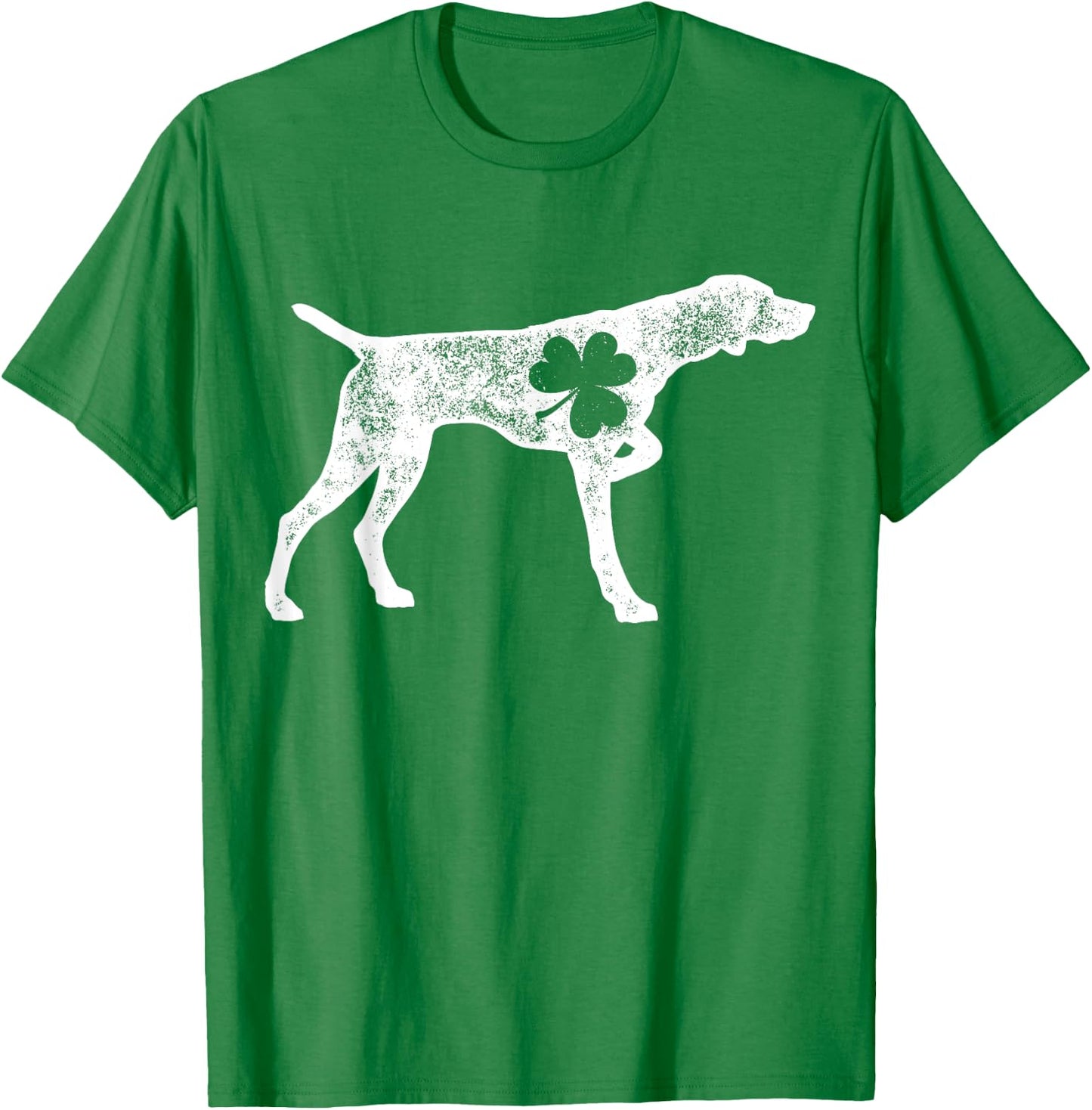 German Shorthaired Pointer St Patrick's Day Boys Shamrock Dog T-Shirt - T-Shirt | Irish Green