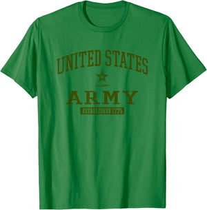 United States Army Military Action Officially Licensed T-Shirt - T-Shirt | Irish Green