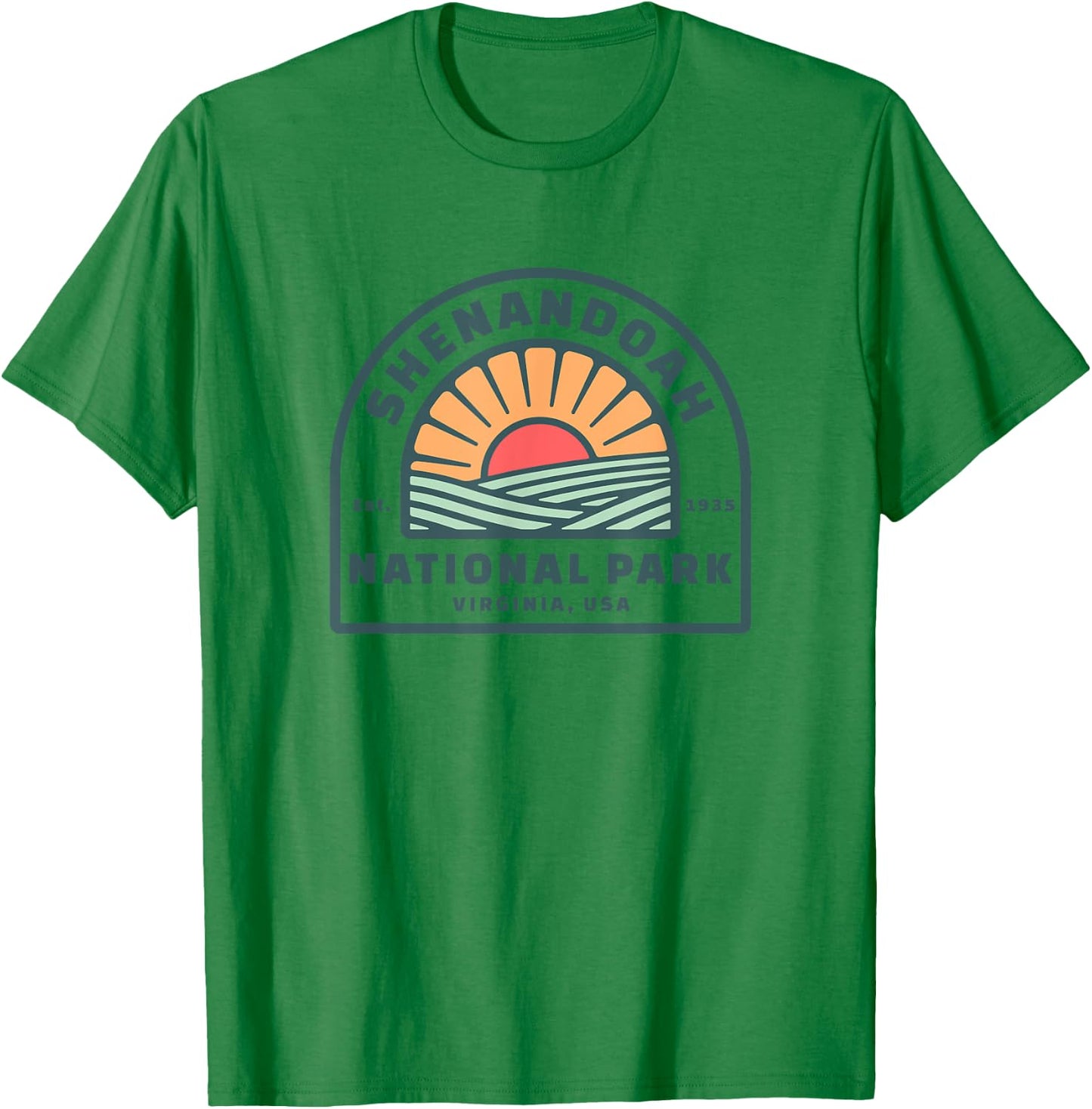 Family Vacation Gift - Retro Shenandoah National Park T-Shirt - T-Shirt | Irish Green