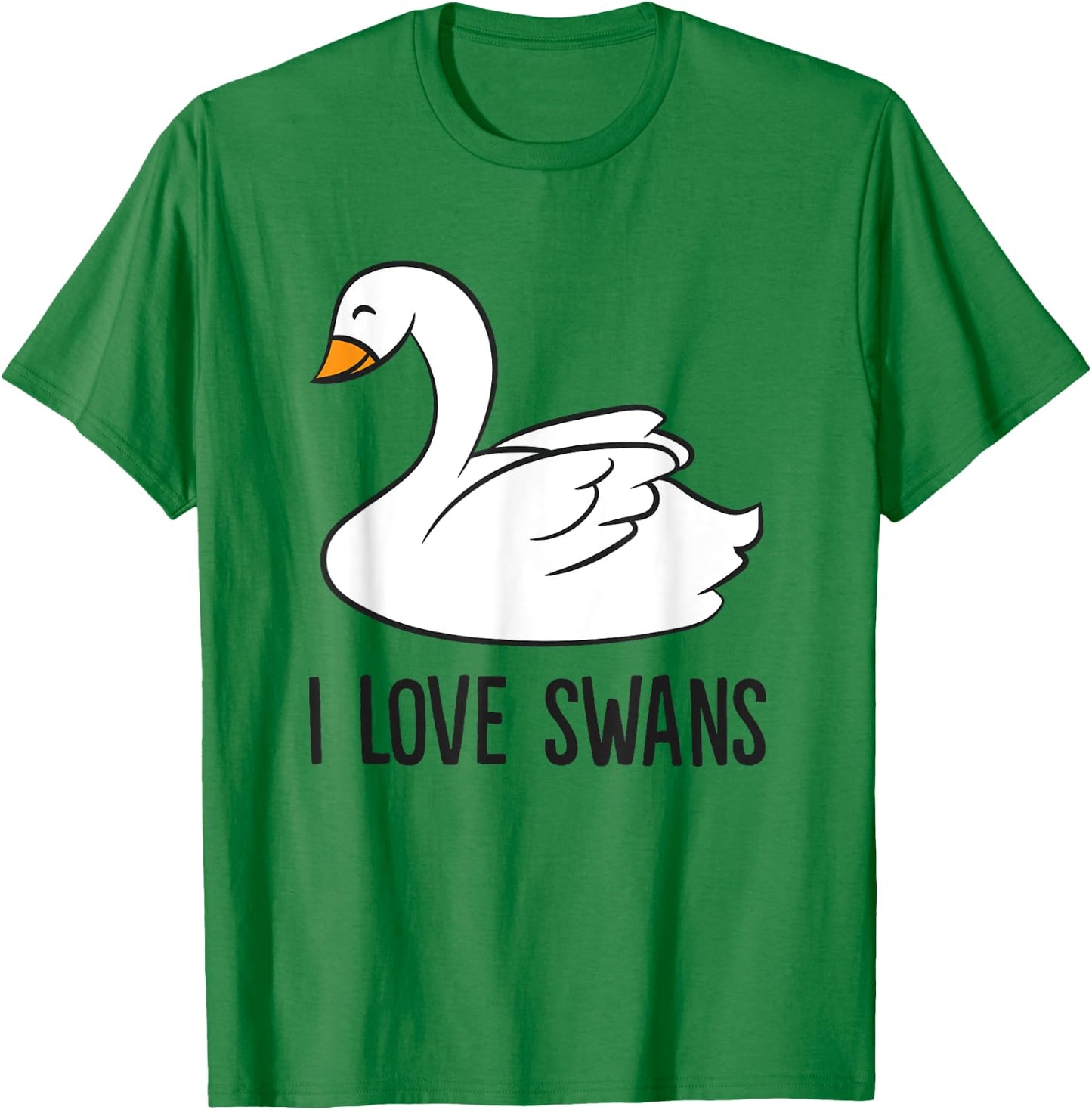 Cute Swan Drawing I Love Swans Love Swan T-Shirt - T-Shirt | Irish Green
