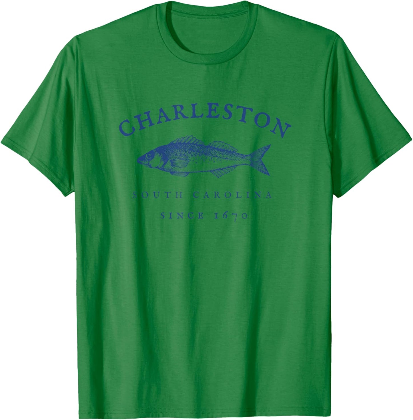 Retro Charleston South Carolina Fishing T-Shirt - T-Shirt | Irish Green