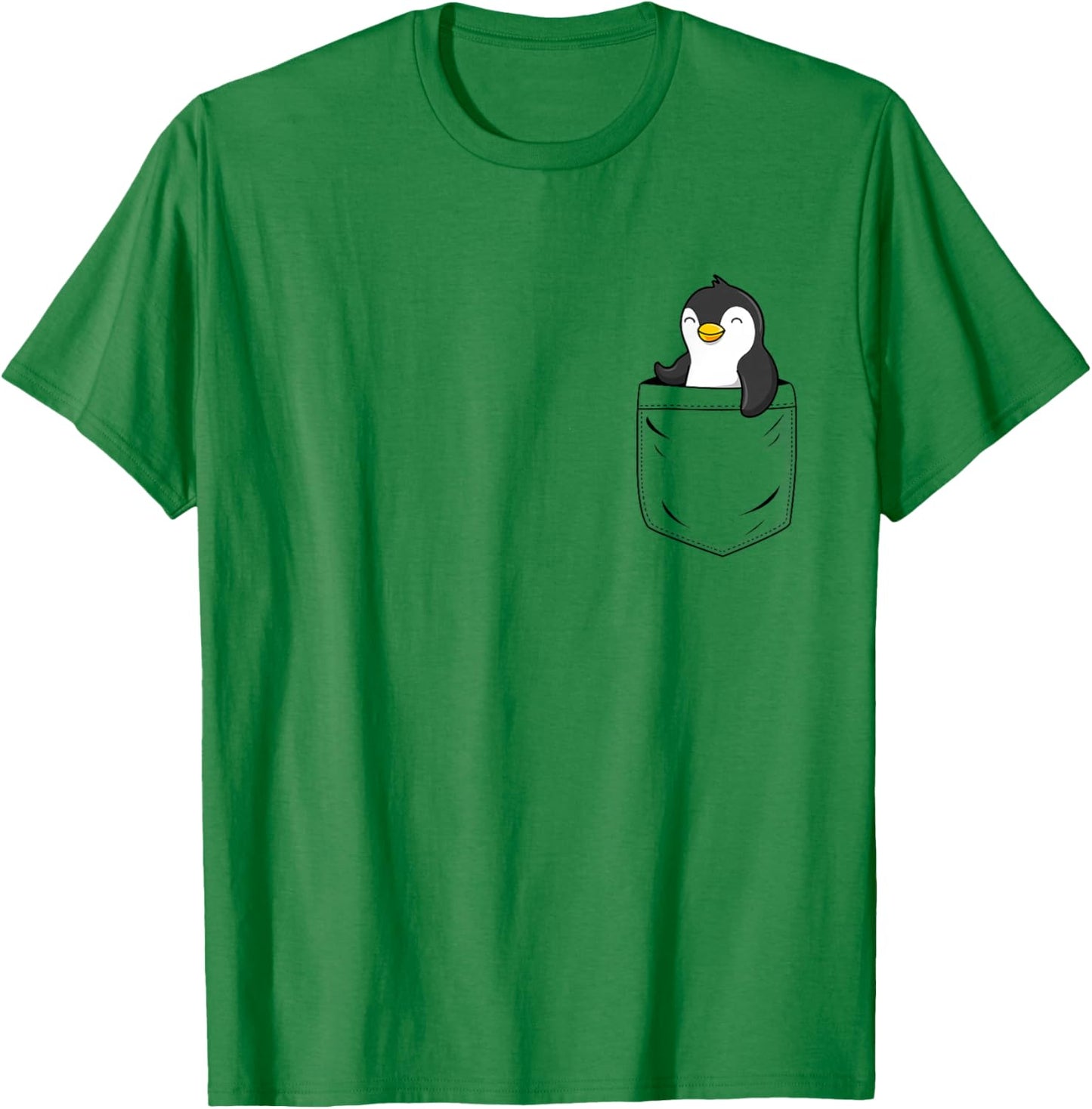Penguin Lovers Cute Funny Penguin In Pocket , Small, Grey T-Shirt - T-Shirt | Irish Green