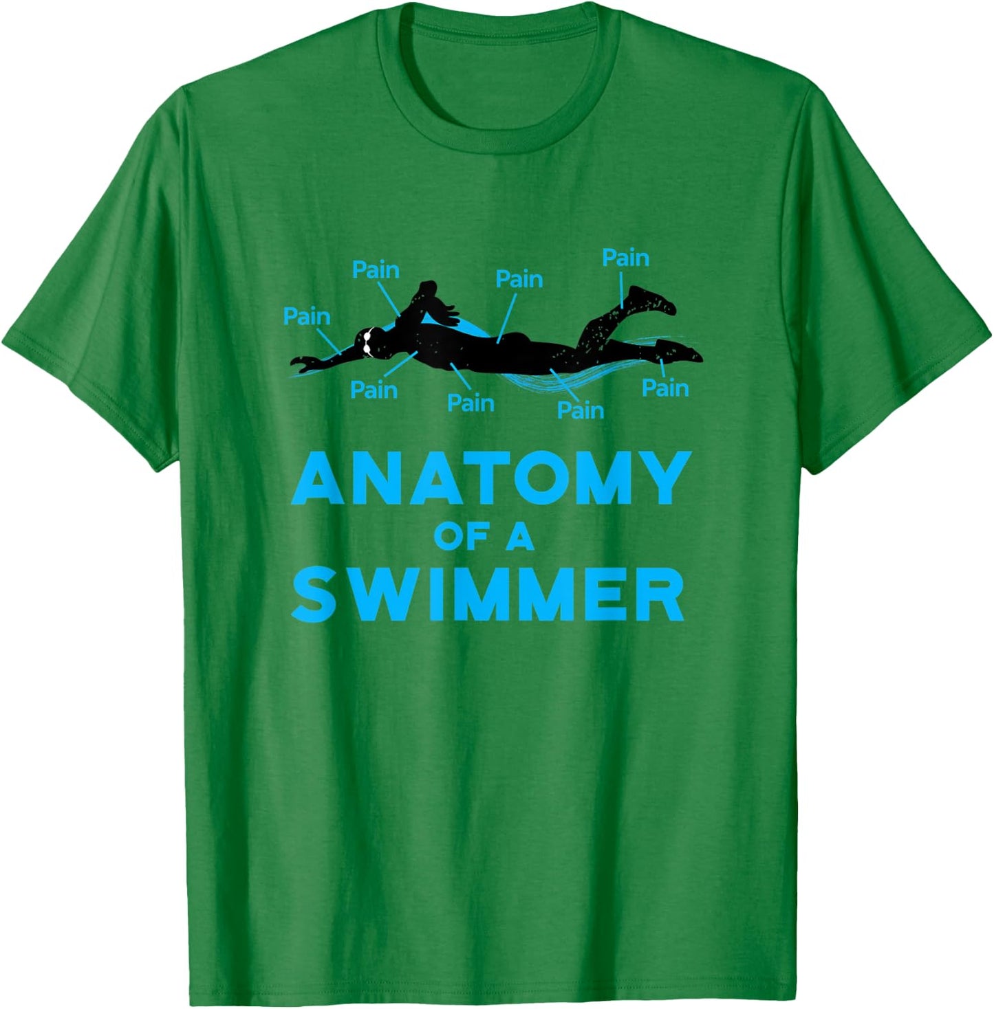 Swimming Fan Gifts: Anatomy Of A Swimmer T-Shirt - T-Shirt | Irish Green