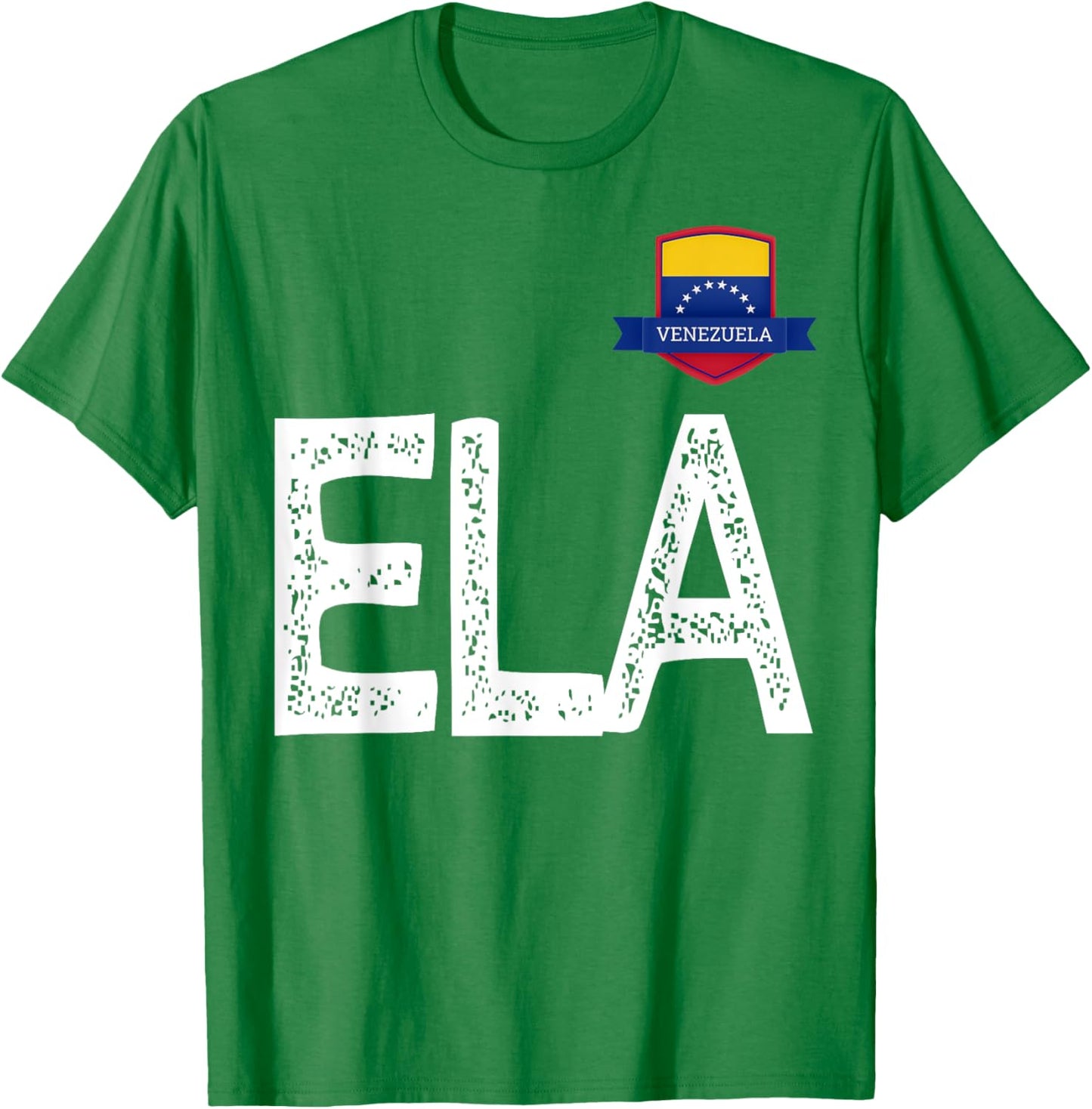 Venezuela Human-Flag Letter E and L and A Venezuela T-Shirt - T-Shirt | Irish Green