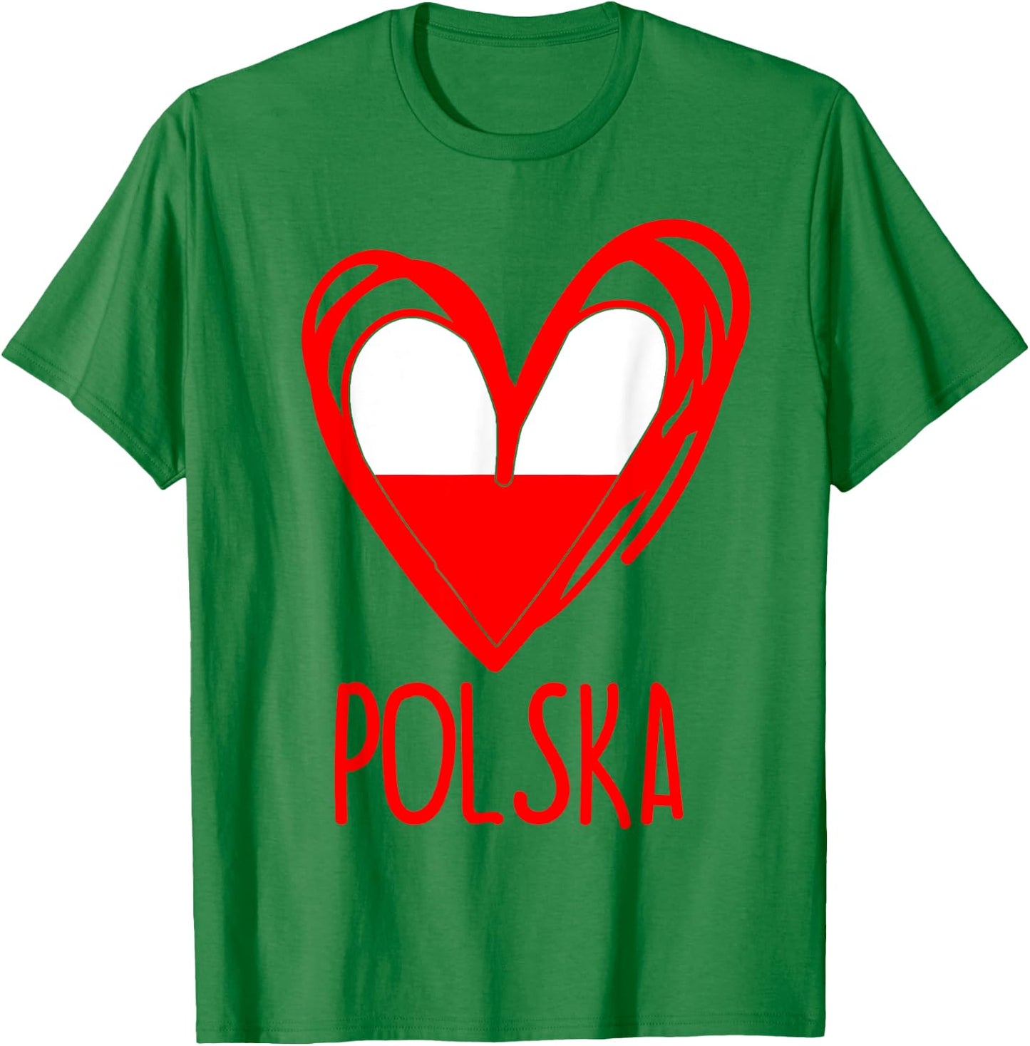 Polish Cute Heart Polska Poland Flag Boys Girls T-Shirt - T-Shirt | Irish Green