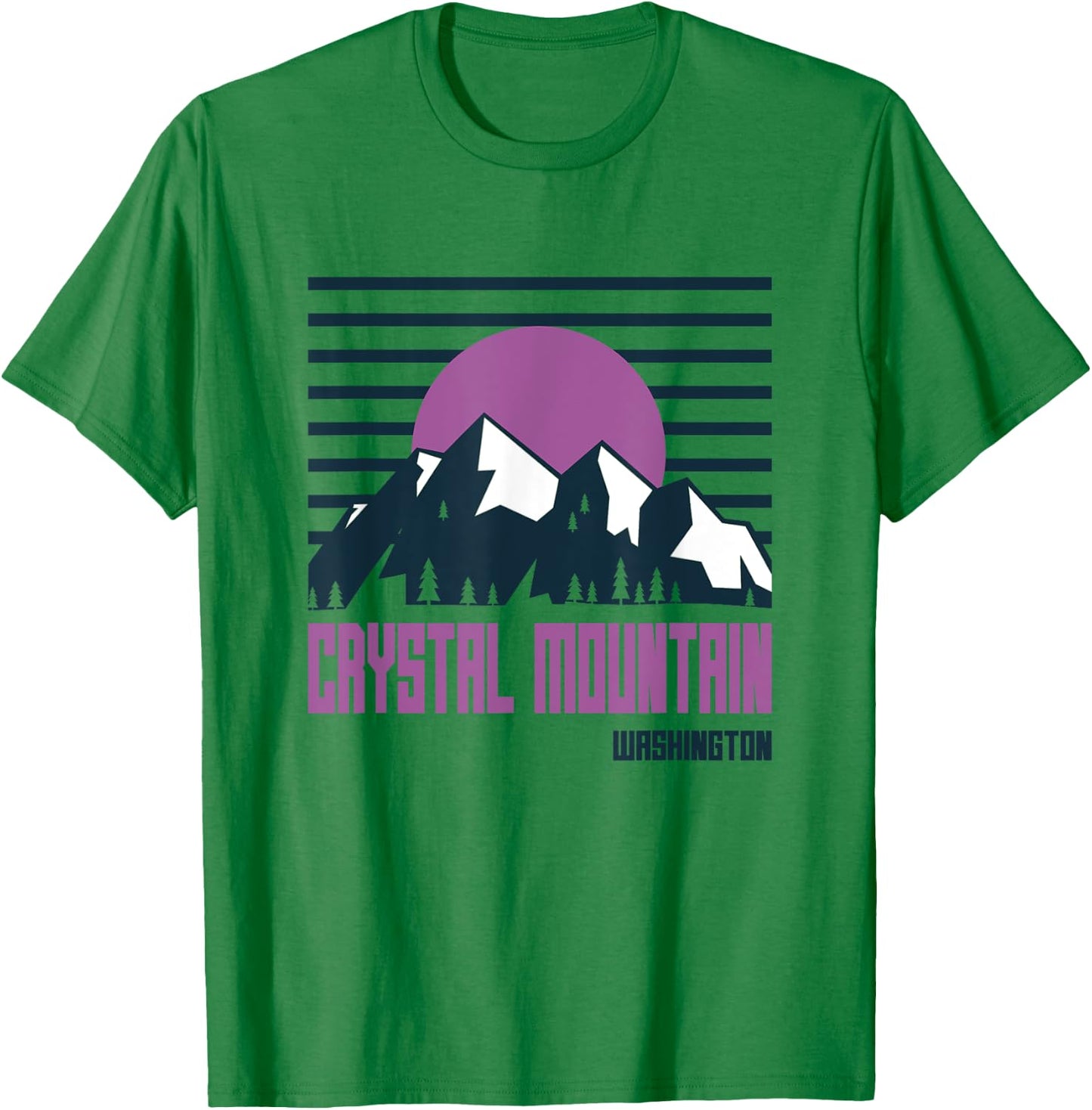 Crystal Mountain Vintage Mountains Hiking Washington Retro T-Shirt - T-Shirt | Irish Green