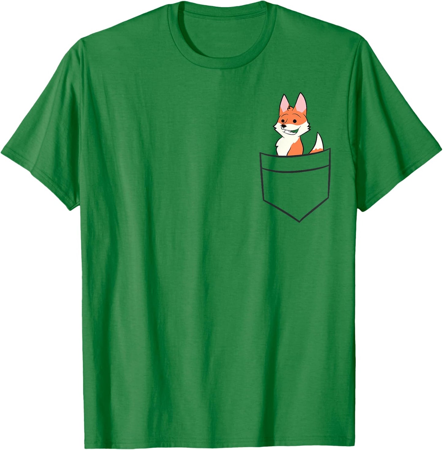 Fox In The Pocket Cute Baby Pocket Fox T-Shirt - T-Shirt | Irish Green