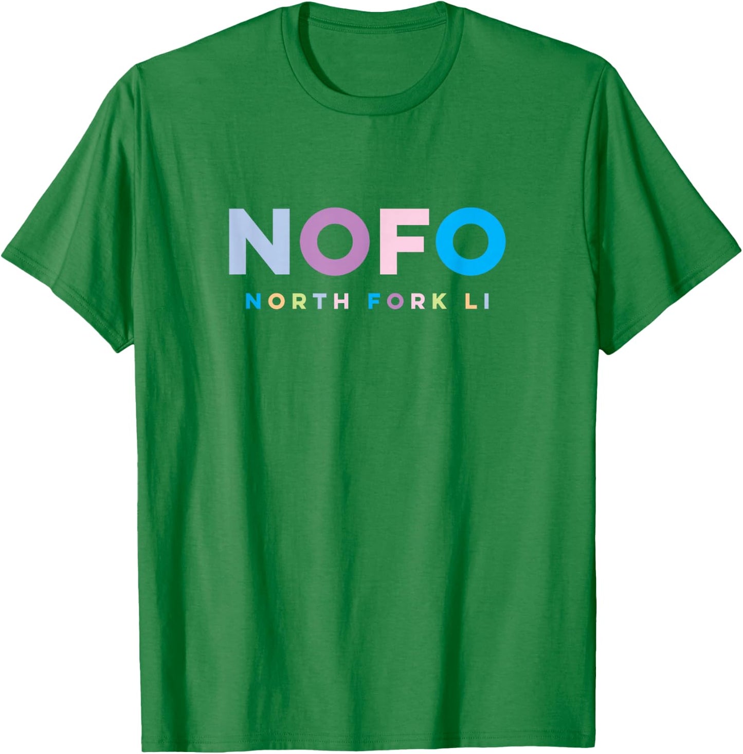 NOFO North Fork Long Island Colorful Vacation T-Shirt - T-Shirt | Irish Green