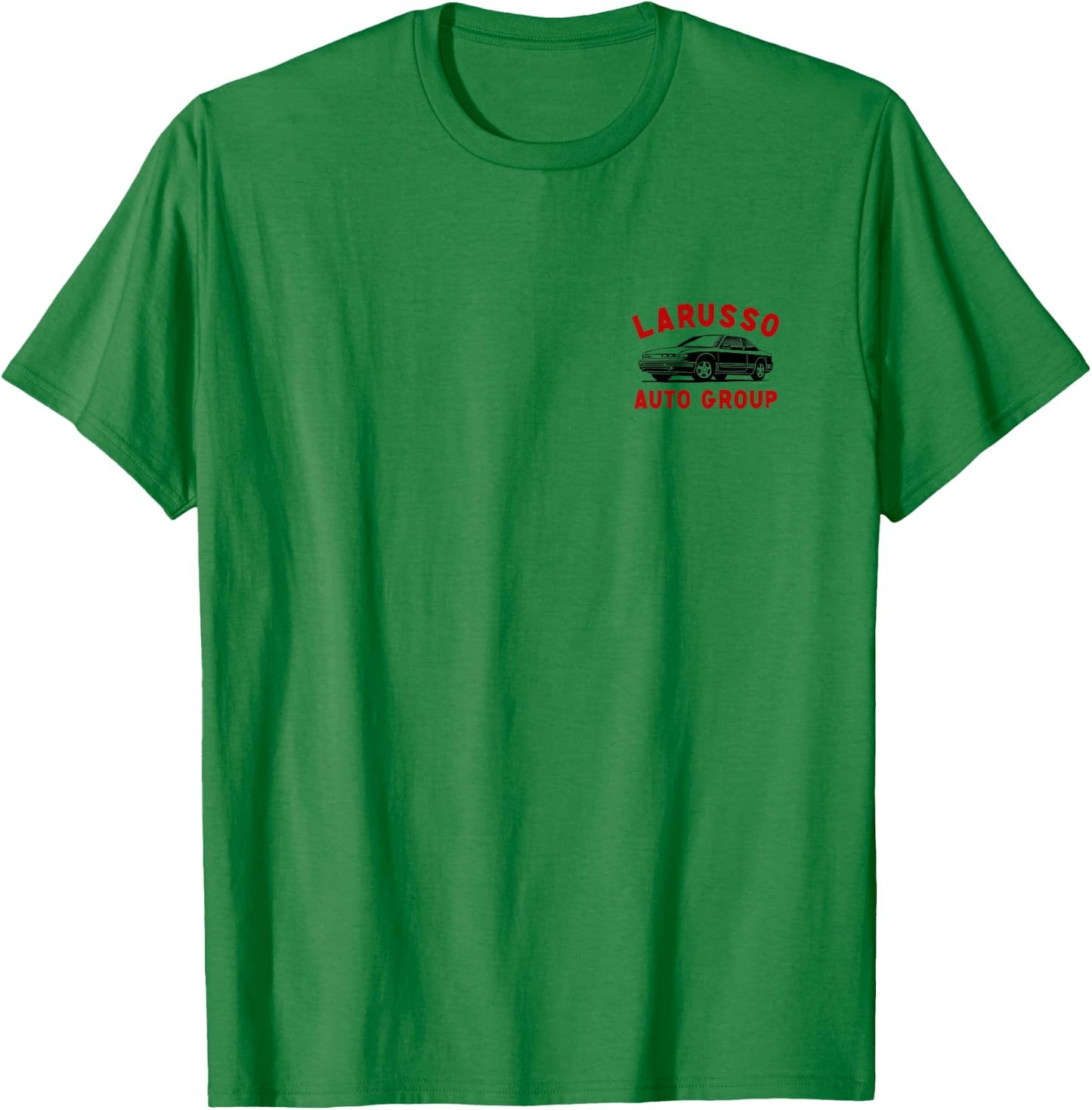 Cobra Kai Retro LaRusso Auto Group Ad Front and Back T-Shirt - T-Shirt | Irish Green