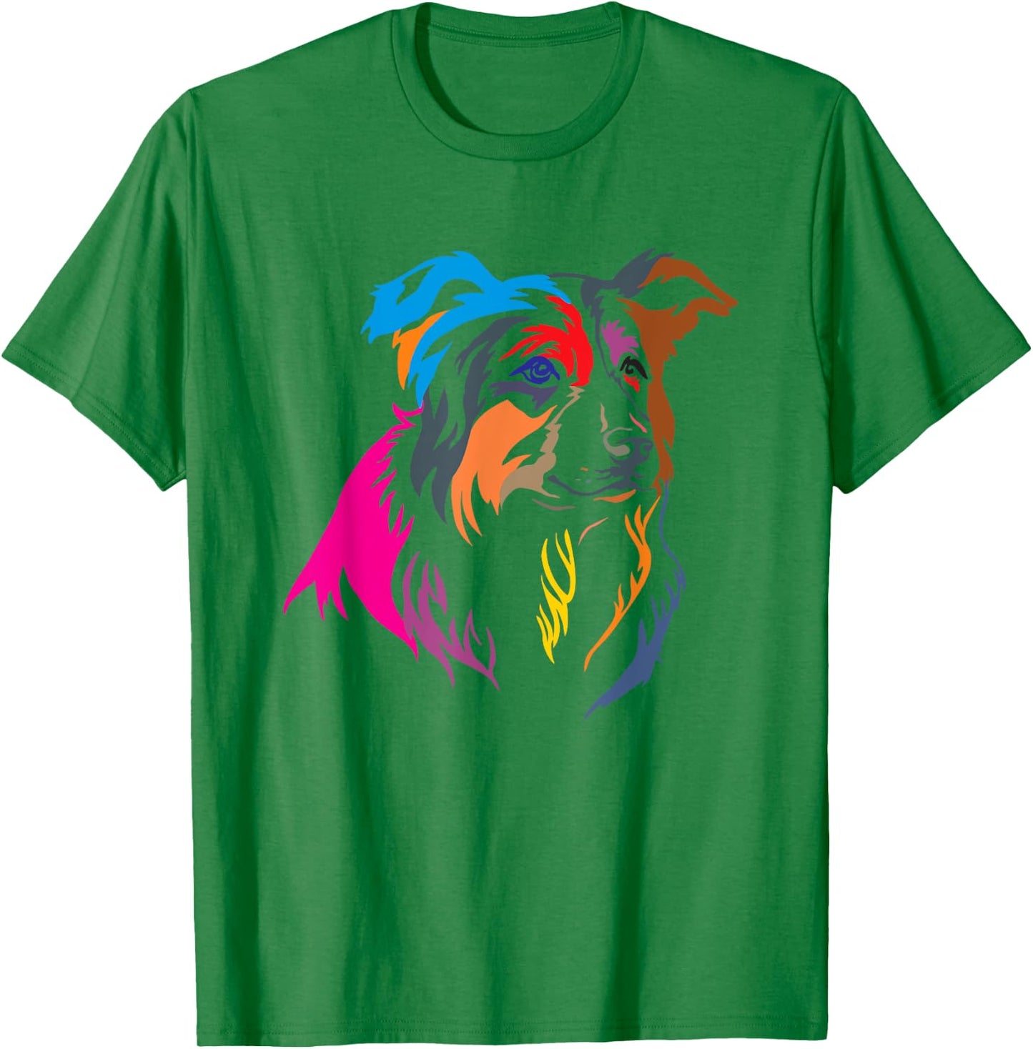 Cute Border Collie herding dog T-Shirt - T-Shirt | Irish Green