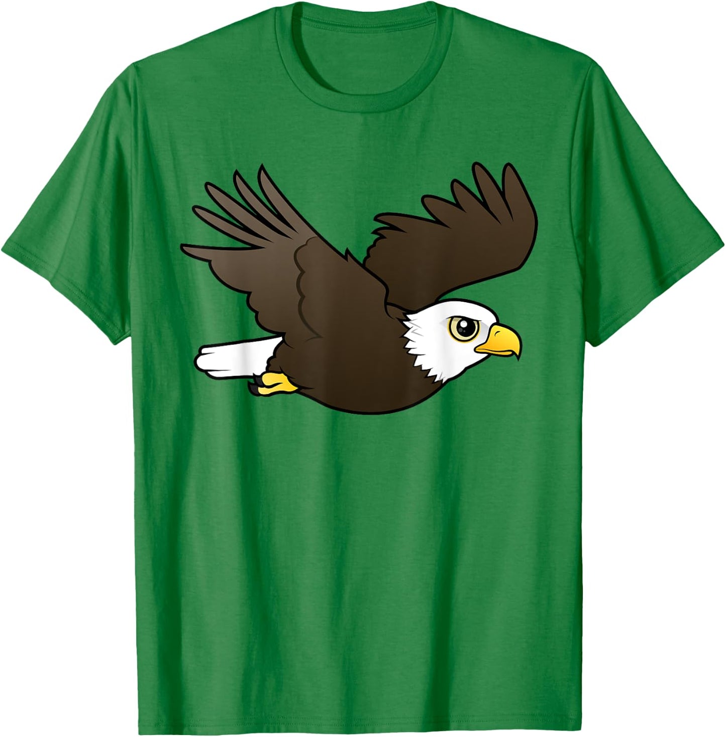 Cute Cartoon Bald Eagle in Flight Birdorable Bird of Prey T-Shirt - T-Shirt | Irish Green