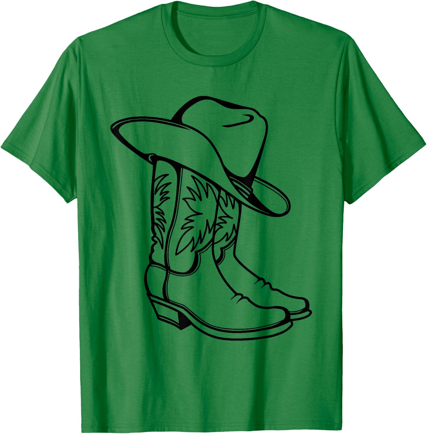Vintage Howdy Cowgirl Hat Boots Country Girl Graphic T-Shirt - T-Shirt | Irish Green