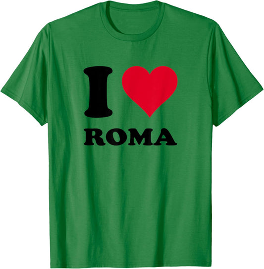 Heart Motif I Love Roma T-Shirt - T-Shirt | Irish Green