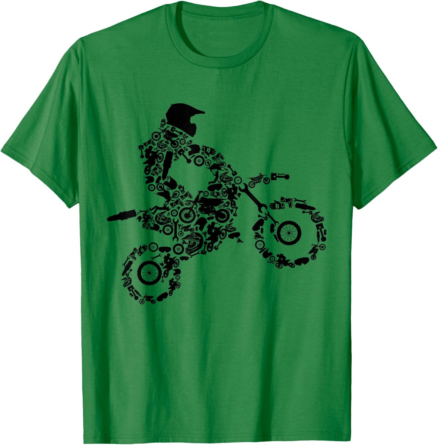 Motocross Dirt Bike Enduro Supermoto Bike Dirt Biker T-Shirt - T-Shirt | Irish Green