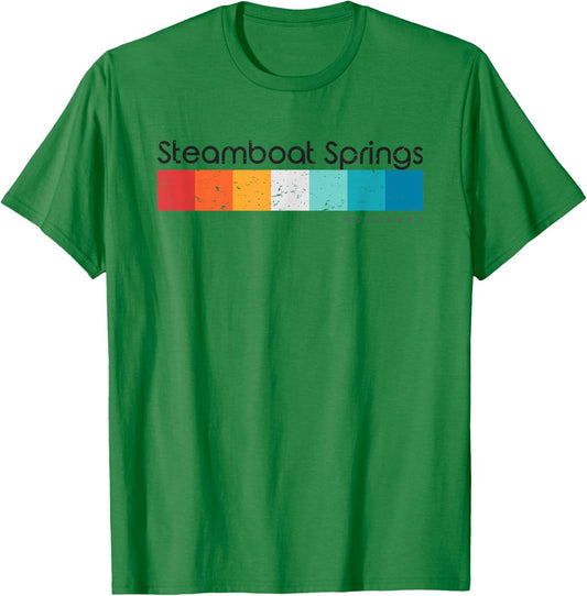 Vintage Steamboat Springs Colorado CO Retro Design T-Shirt - T-Shirt | Irish Green