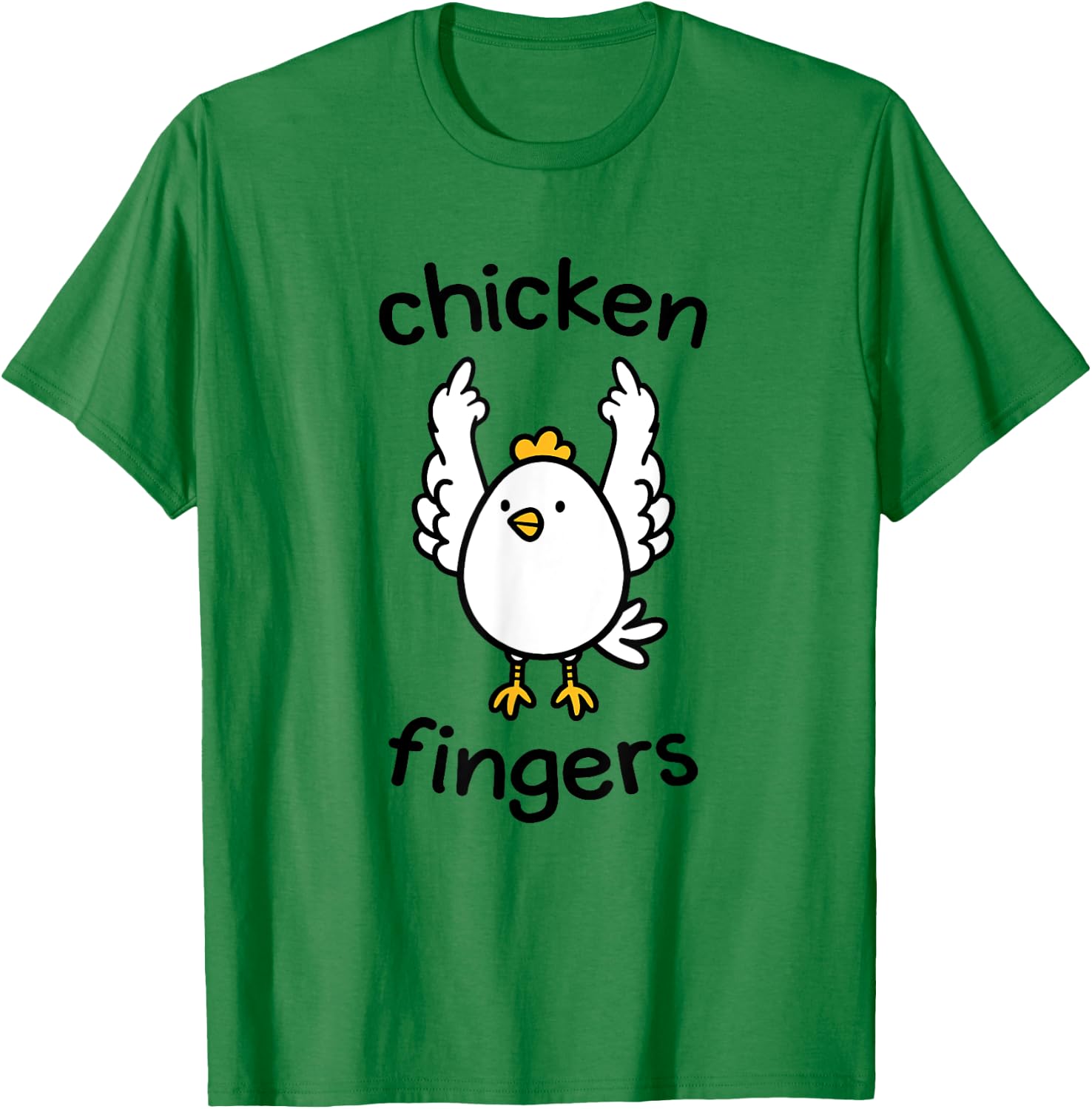 Chicken fingers - funny chicken flipping the bird T-Shirt - T-Shirt | Irish Green