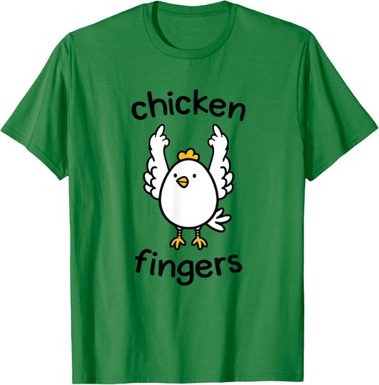 Chicken fingers - funny chicken flipping the bird T-Shirt - T-Shirt | Irish Green