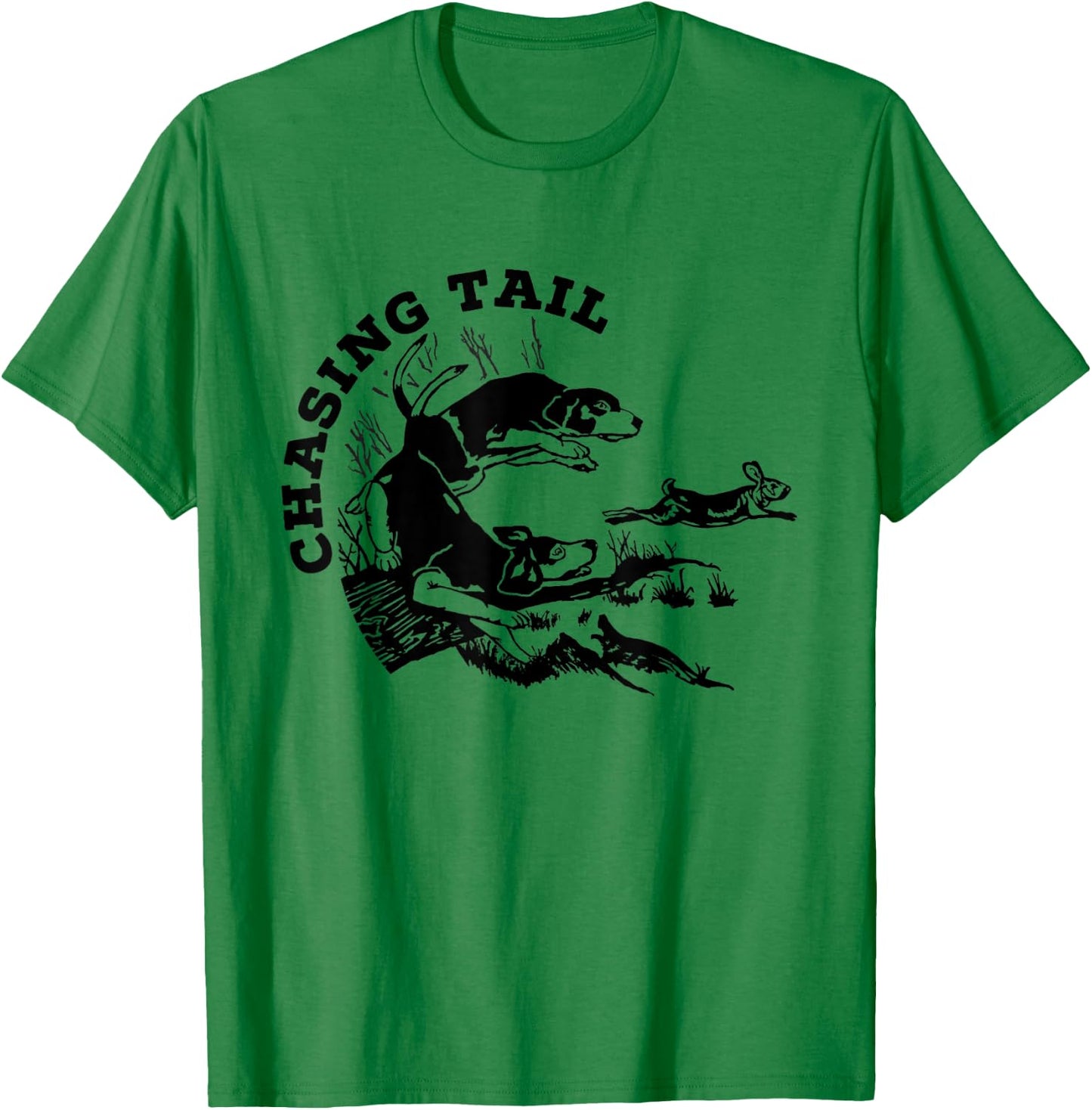 Rabbit Hunter - Beagles - Chasing Tail - Hunting Cottontail T-Shirt - T-Shirt | Irish Green
