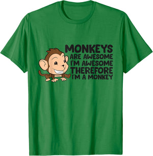 Funny Monkeys Are Awesome I'm A Monkey T-Shirt - T-Shirt | Irish Green