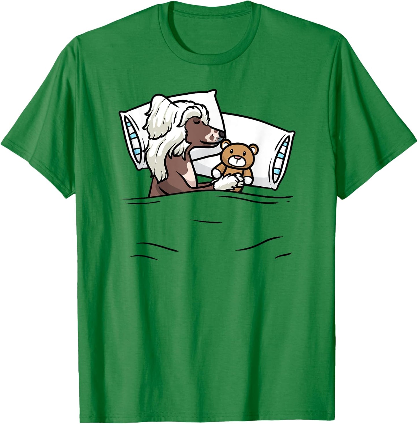 Sleeping Chinese Crested Dog With Stuffed Animal T-Shirt - T-Shirt | Irish Green