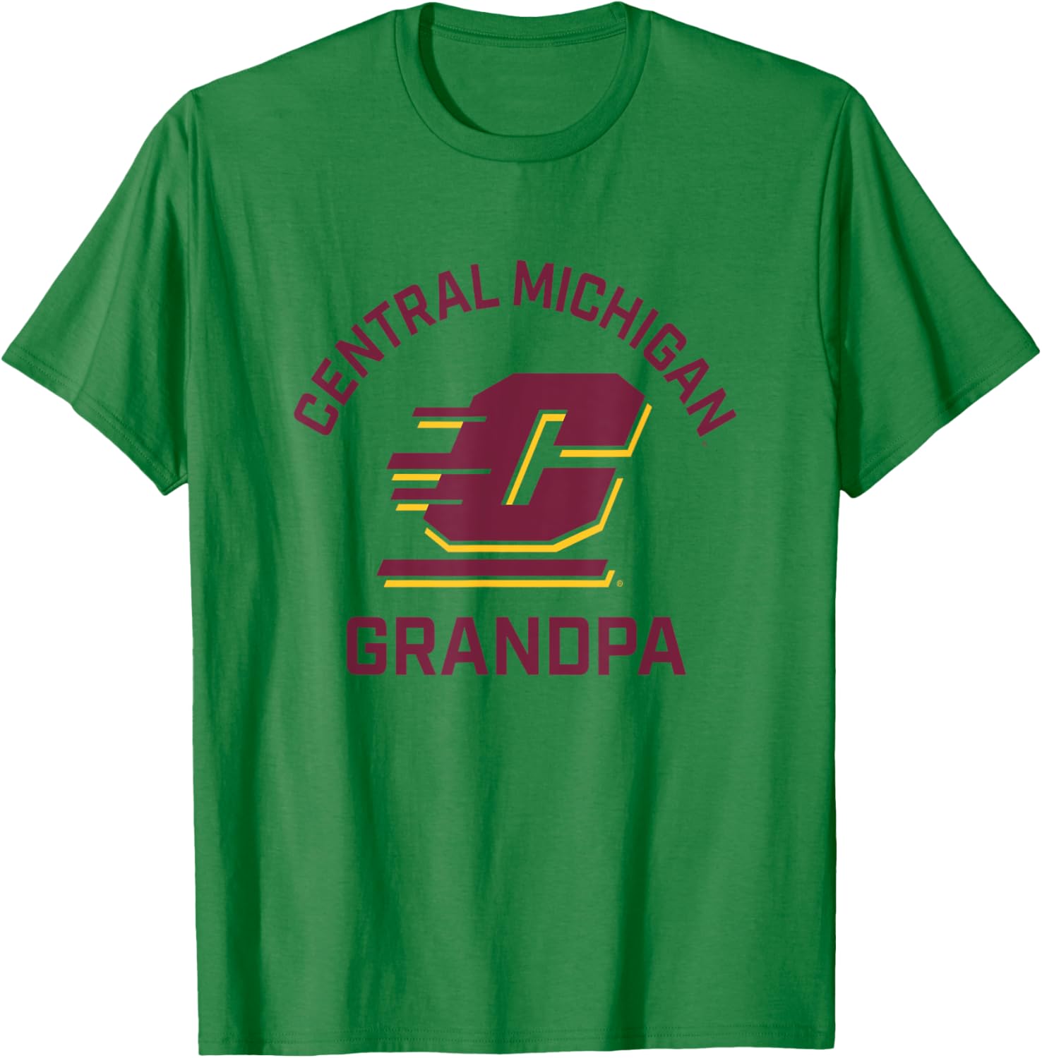 Central Michigan University CMU Chippewas Arched Grandpa T-Shirt - T-Shirt | Irish Green