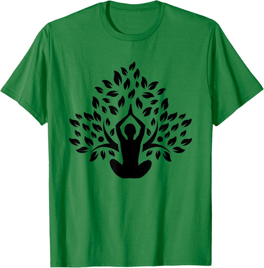 Yoga Pose Tree Meditation Yoga Lover Gift T-Shirt - T-Shirt | Irish Green