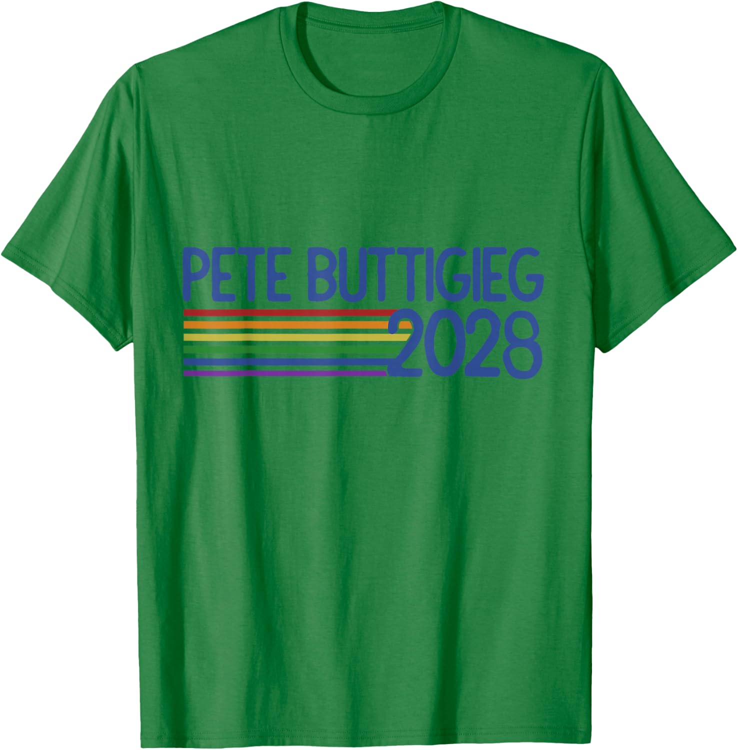 Pete Buttigieg 2028 Retro Rainbow mayor Pete Buttigieg T-Shirt - T-Shirt | Irish Green