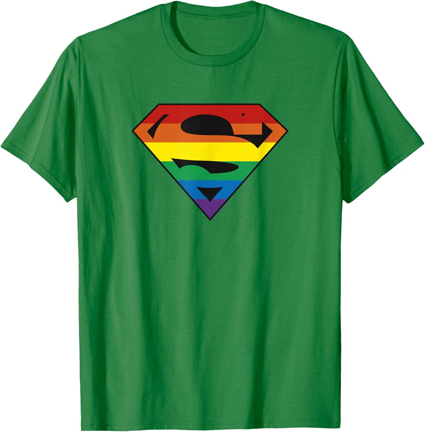 DC Comics Pride Superman Rainbow Logo T-Shirt - T-Shirt | Irish Green