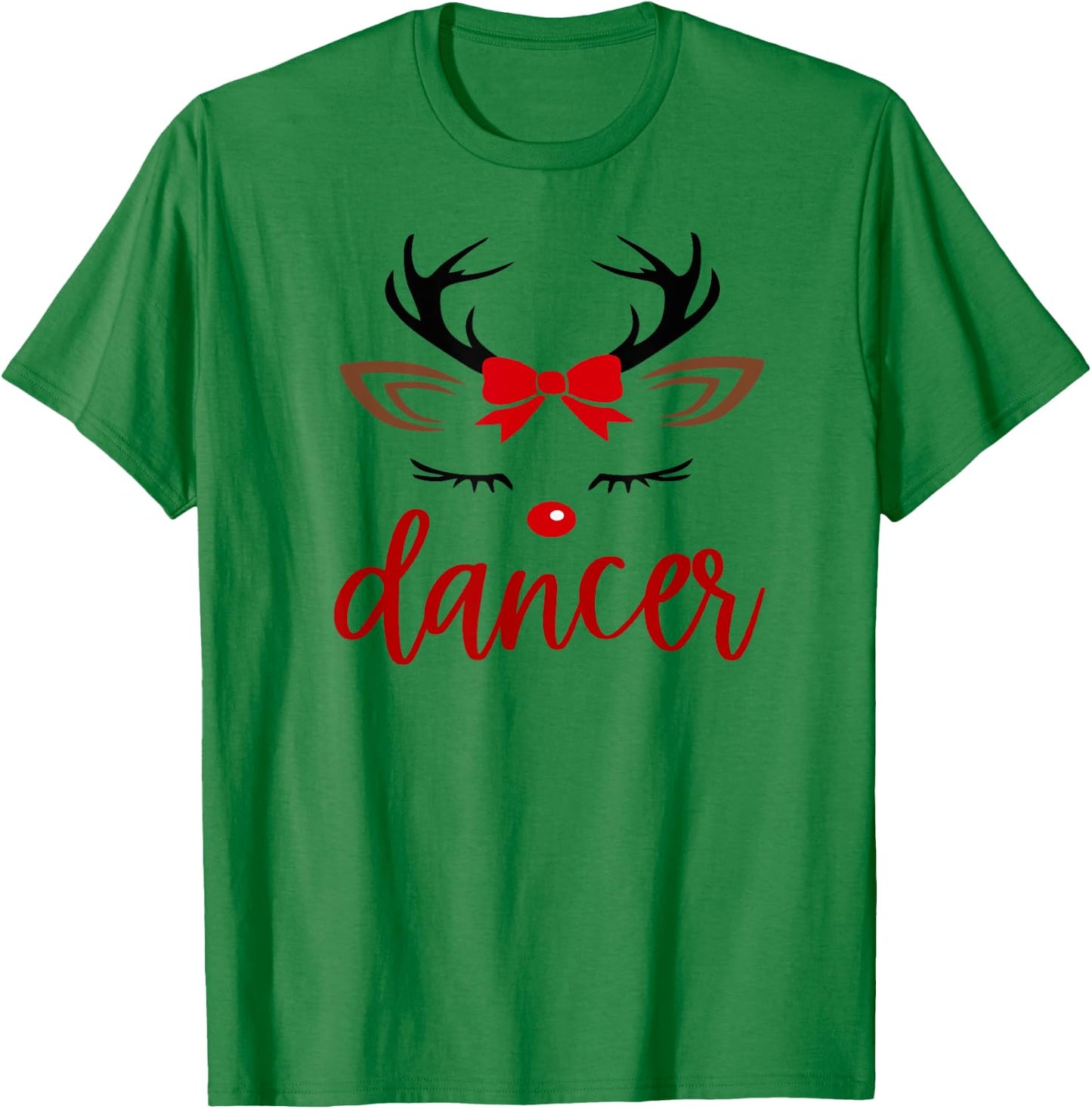Christmas Girl Reindeer Family Dancer T-Shirt - T-Shirt | Irish Green