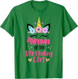 Mimi Of The Birthday Girl Family Matching Unicorn Birthday T-Shirt - T-Shirt | Irish Green