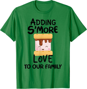 Adding Smore Love To Our Family Camping Pregnancy Announceme T-Shirt - T-Shirt | Irish Green