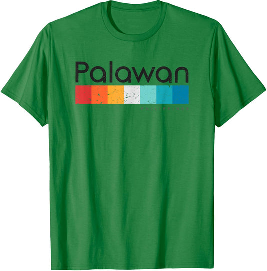 Vintage Palawan Philippines Retro Design T-Shirt - T-Shirt | Irish Green