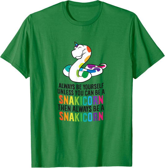 Snake Pet Always Be A Snakicorn Birthday Unicorn Snake T-Shirt - T-Shirt | Irish Green