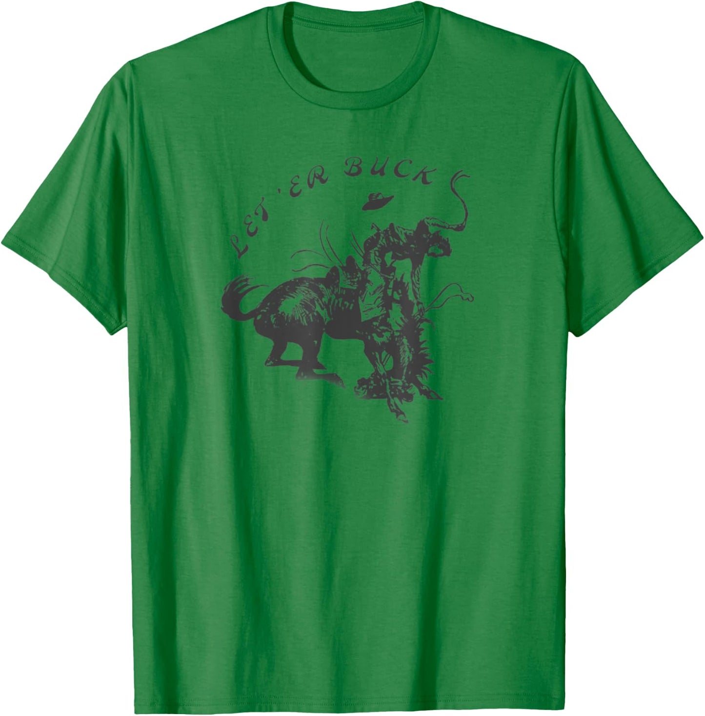 Bucking Bronco Western Cowboy T-Shirt - T-Shirt | Irish Green