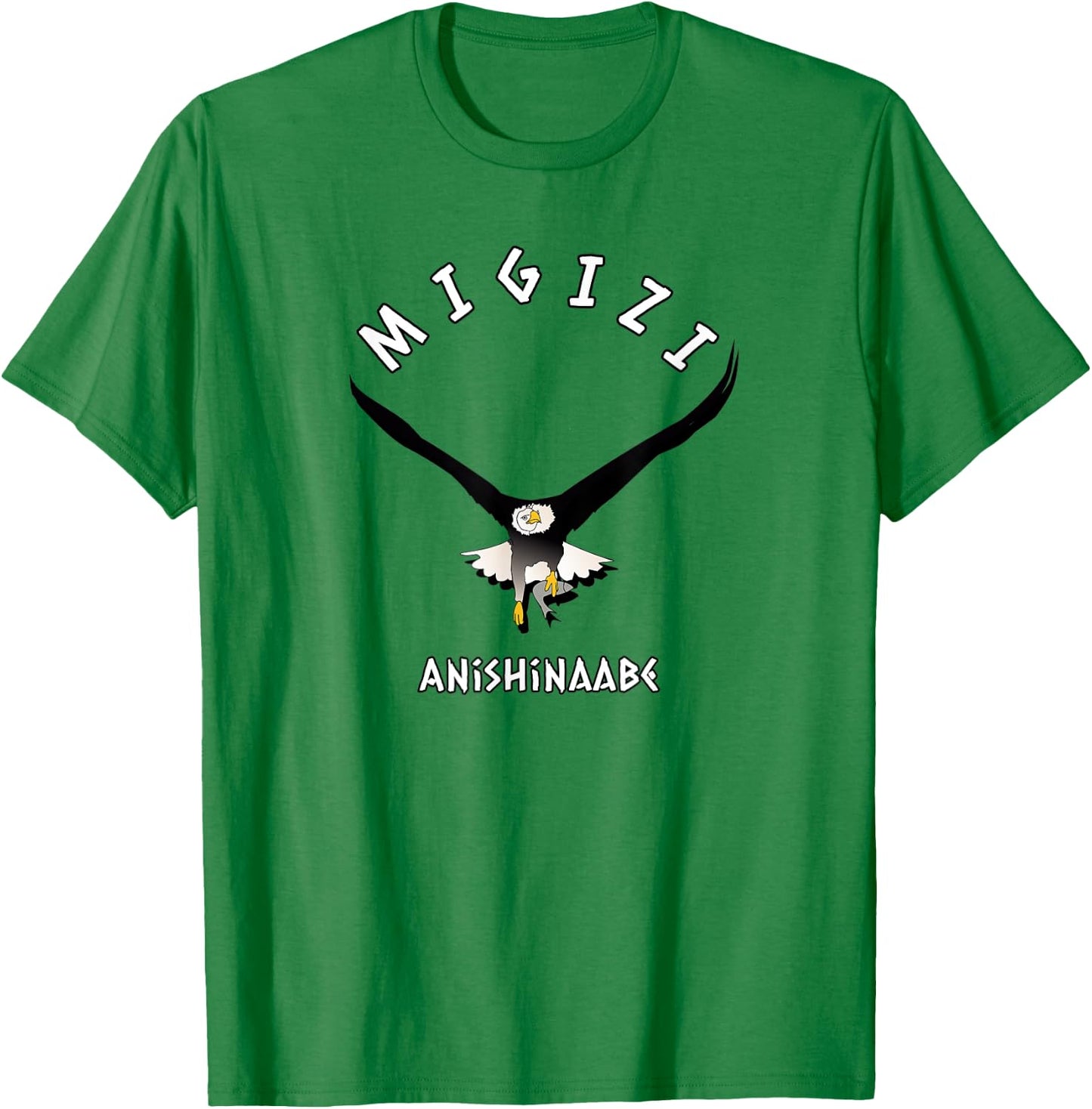 Migizi Anishinaabe Ojibwe Language Chippewa Bald Eagle T-Shirt - T-Shirt | Irish Green