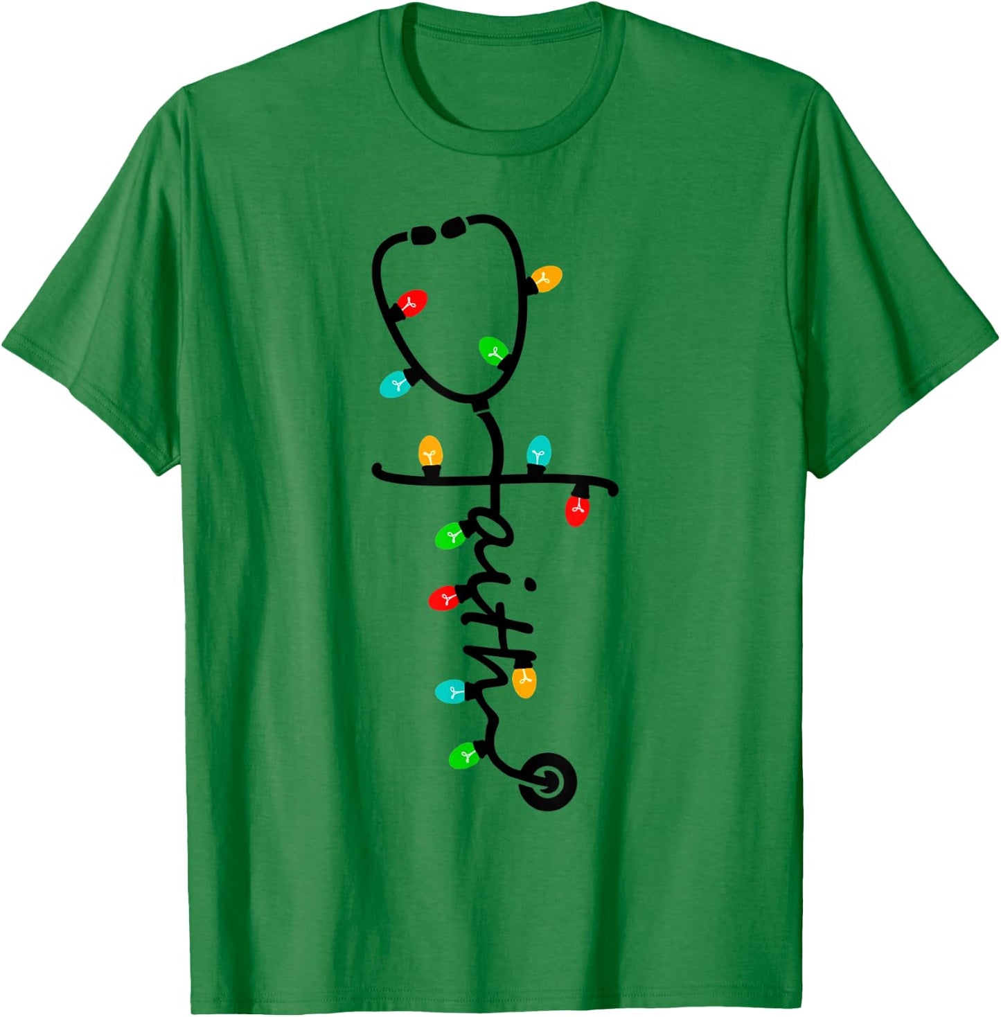 Nurse Gift Nursing Christ Christmas Xmas Lights T-Shirt - T-Shirt | Irish Green