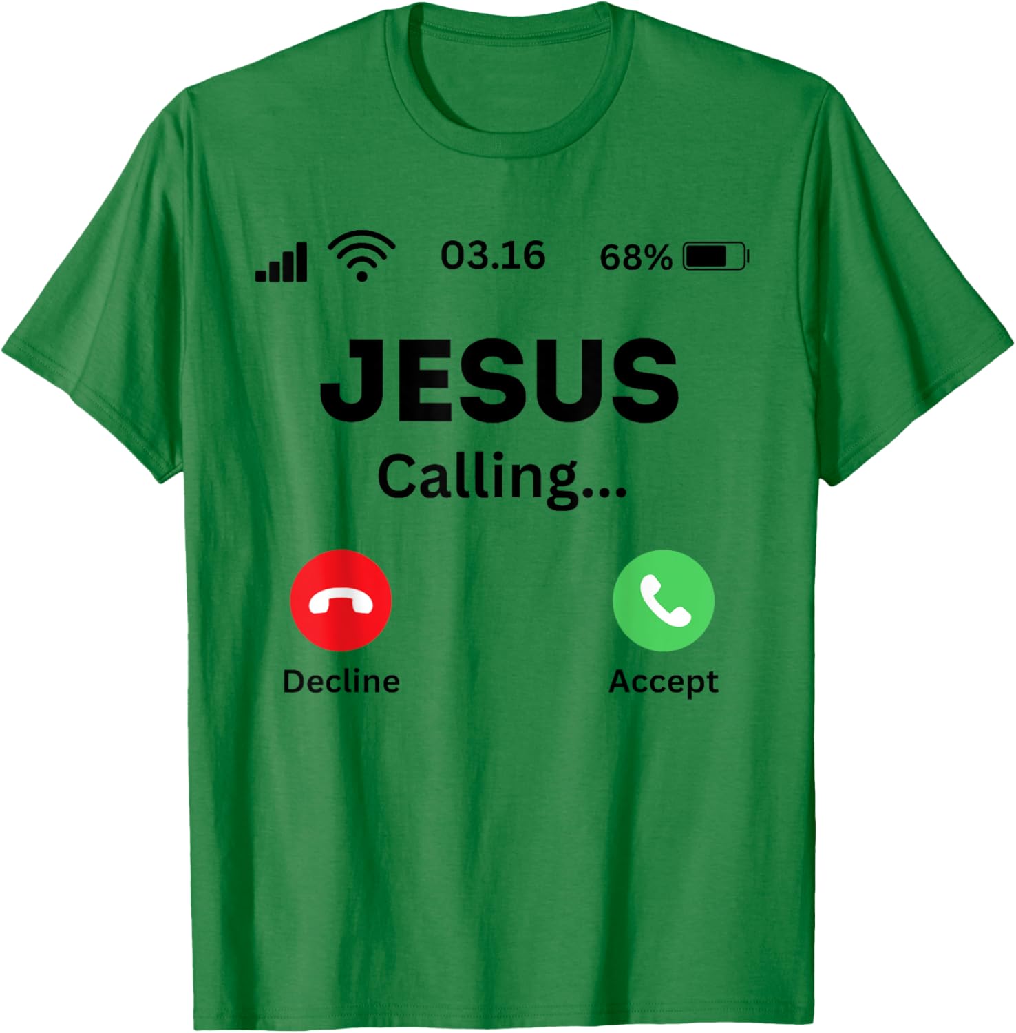 Jesus is calling funny God religion T-Shirt - T-Shirt | Irish Green