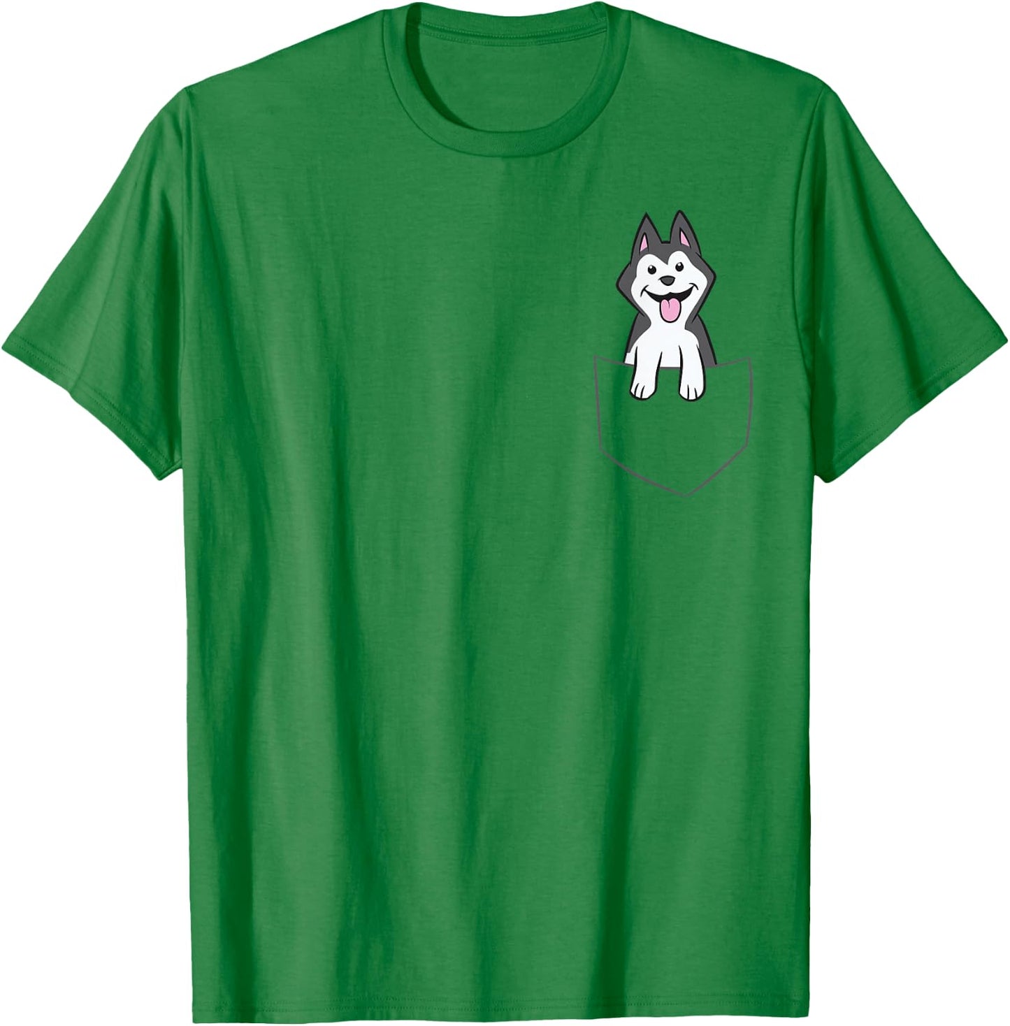 Siberian Husky in Bag Kids Husky in Bag T-Shirt - T-Shirt | Irish Green