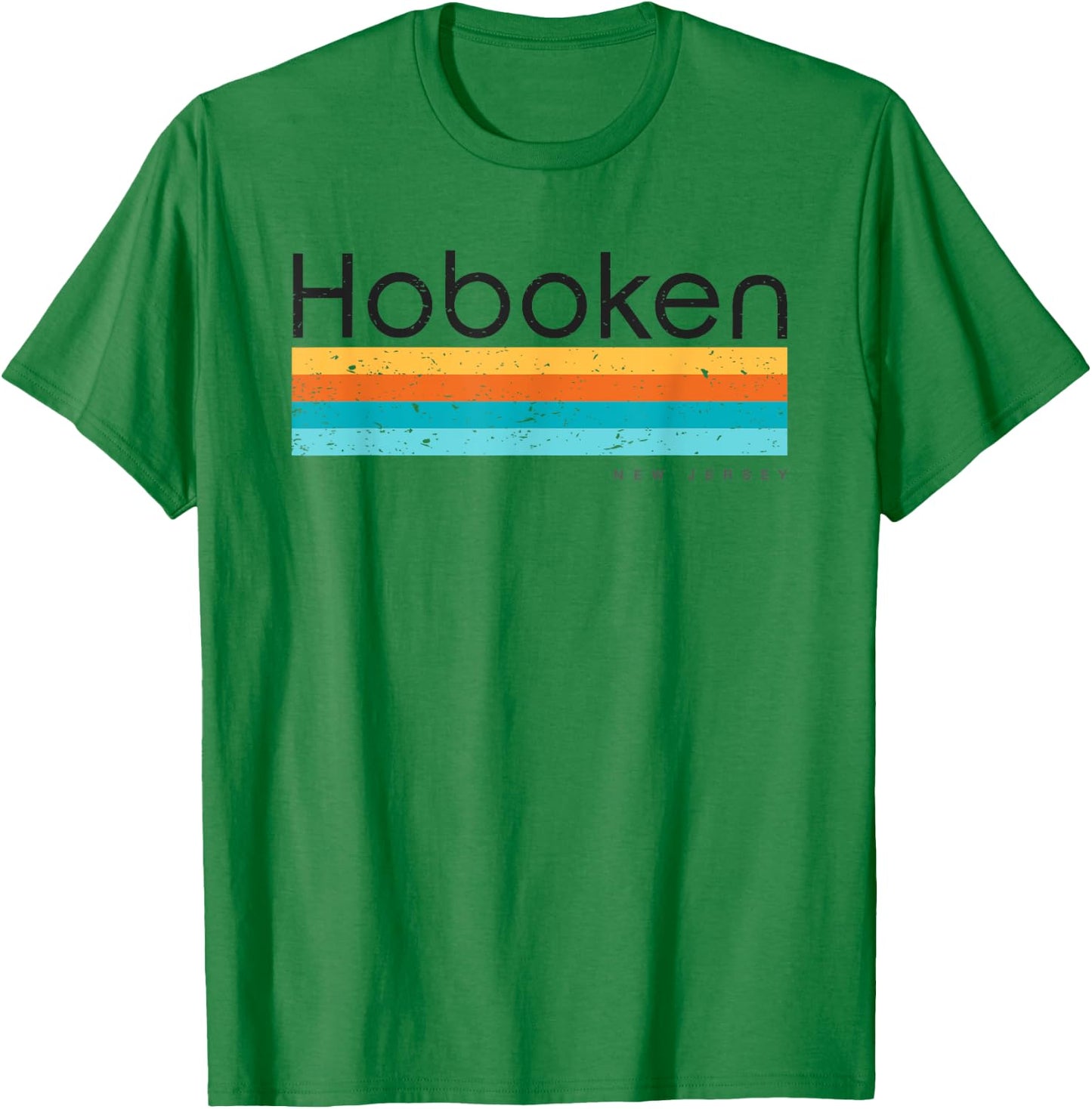 Vintage Hoboken New Jersey NJ Retro Design T-Shirt - T-Shirt | Irish Green