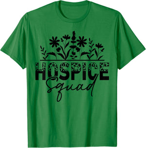 Floral Hospice Squad Hospice Aide Nurse T-Shirt - T-Shirt | Irish Green