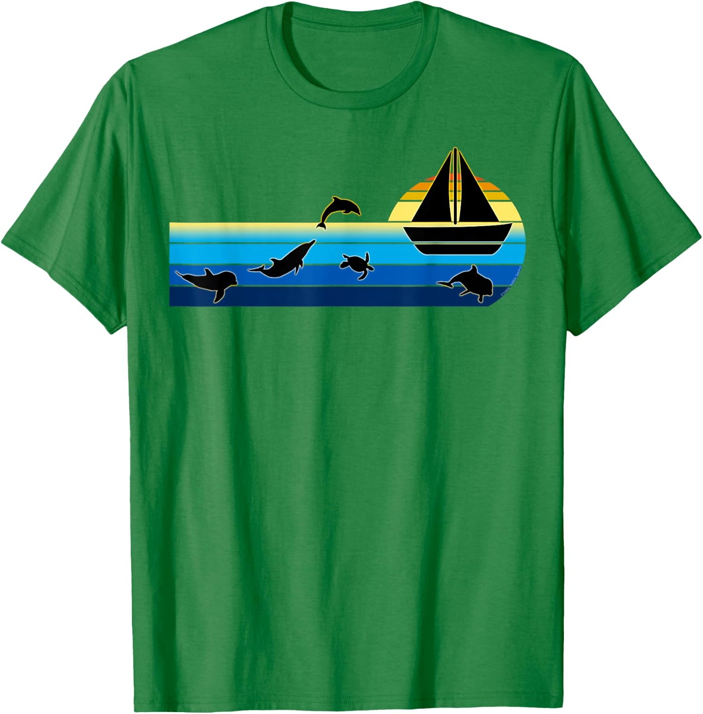 Beautiful Sunrise Sailboat - Sailing T-Shirt - T-Shirt | Irish Green