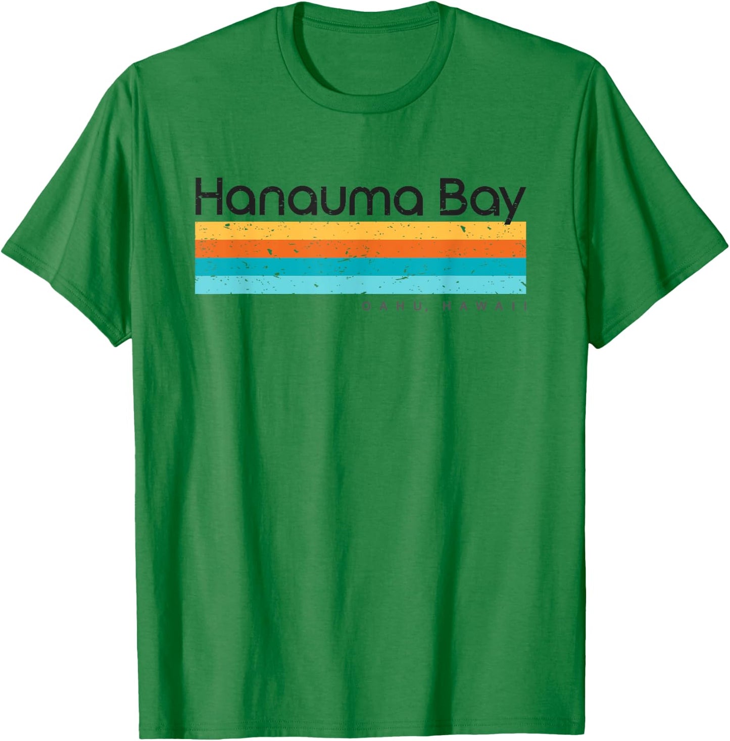 Vintage Hanauma Bay Hawaii Retro Design T-Shirt - T-Shirt | Irish Green
