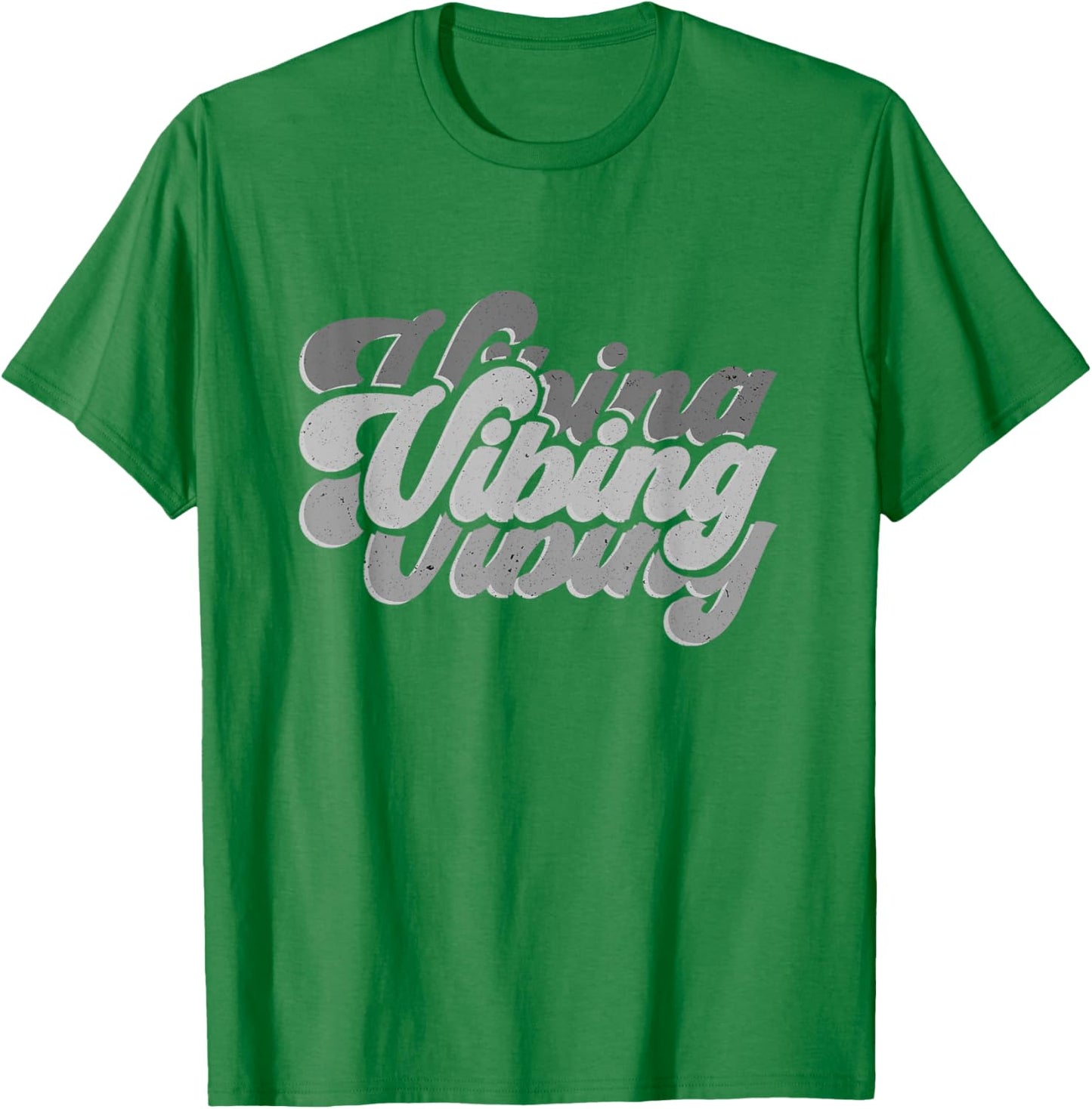Vibing on All Blue Color Graphic T-Shirt - T-Shirt | Irish Green