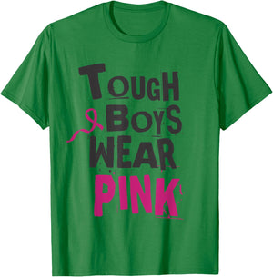 Tough Boys Wear Pink Breast cancer awareness survivors T-Shirt - T-Shirt | Irish Green