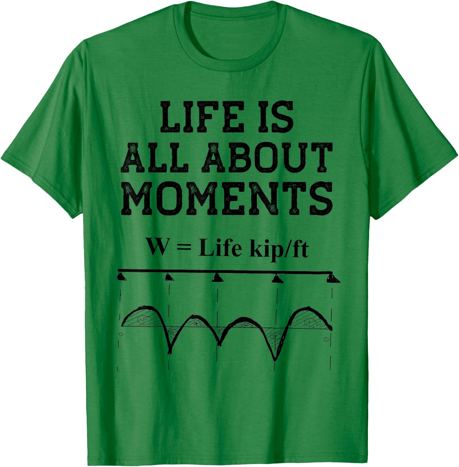 Funny Civil Engineering Cute Gifts Life is All About Moments T-Shirt - T-Shirt | Irish Green